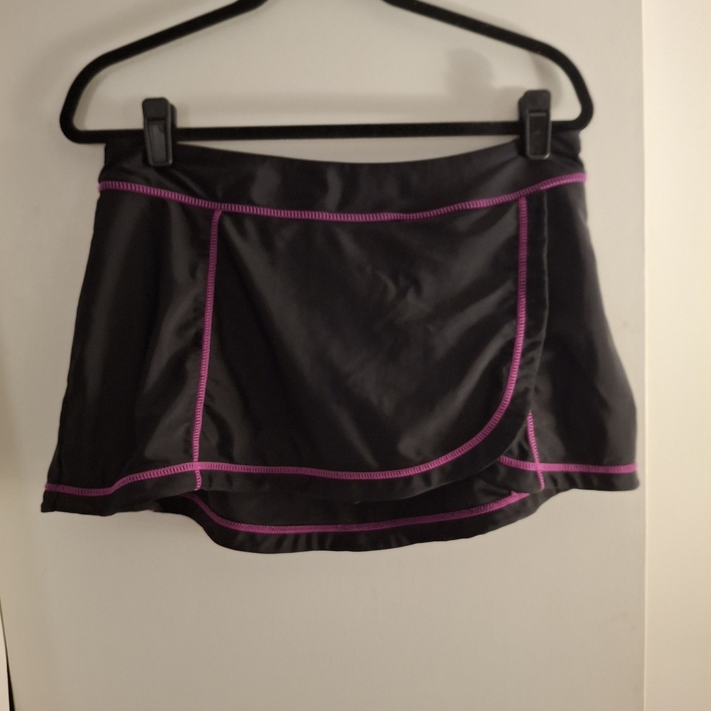 ZeroXposur Women's Black Swim Skirt with Pink Accents